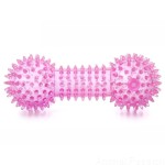 TPR HANTEL z kolcami RÓŻOWY, wytrzymała piszcząca zabawka dla PSA / 15cm (1)