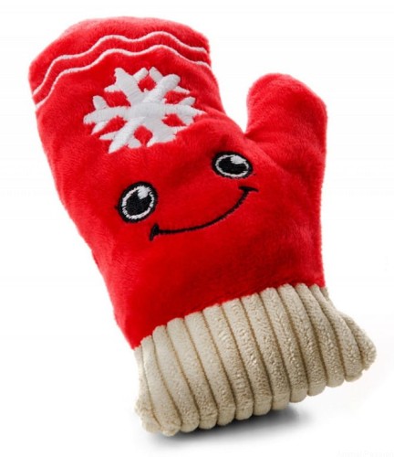 Pluszowa, piszcząca RĘKAWICZKA X-Mas, 16 cm, świąteczna zabawka dla PSA