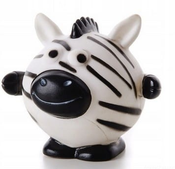 Zebra piłka winyl, piszczący 10 cm