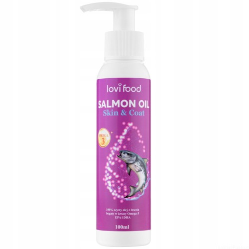 Lovi Food czysty OLEJ Z ŁOSOSIA, bogaty w kwasy Omega-3, EPA i DHA 100ml