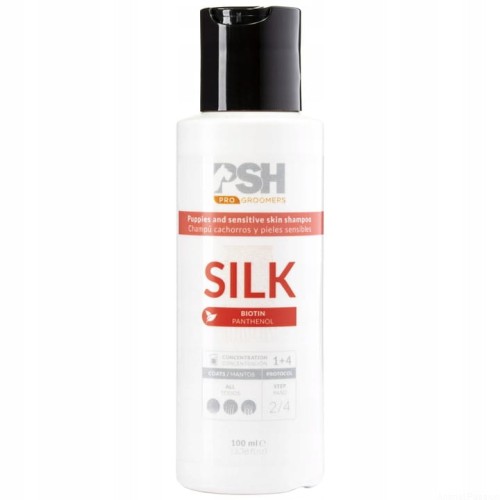 PSH Pro Silk delikatny szampon dla psa i kota z wrażliwą skórą, 1:4 100ml