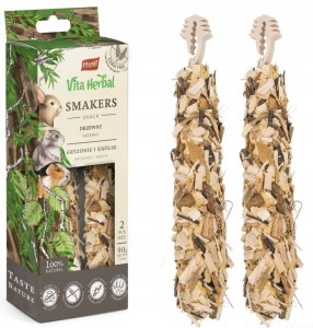 Vita Herbal Smakers Drzewny dla gryzonii i królika 90g, 2 kolby