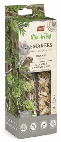 Vita Herbal Smakers Drzewny dla szynszyli i koszatniczki 90g, 2 kolby