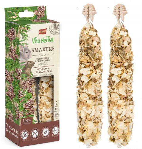 Vita Herbal Smakers Topinambur z Pasternakiem dla szynszyli i koszatniczki 90g, 2 kolby