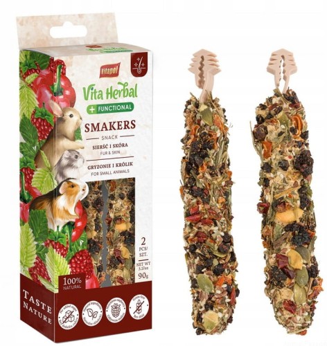Vita Herbal Functional Smakers  na zdrową skórę i sierść 90g, 2 kolby