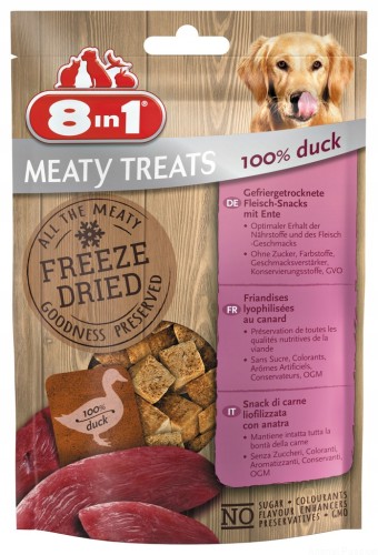 Przysmak 8in1 Meaty Treats 50g / MIĘSO LIOFILIZOWANE 100% piersi z KACZKI
