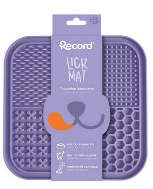 Record - Lick Mat - kwadratowa mata do lizania dla psów i kotów, kolor liliowy 
