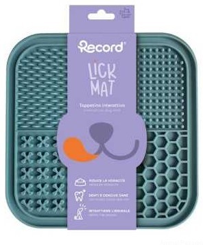 Record - Lick Mat - kwadratowa mata do lizania dla psów i kotów, kolor petrol blue
