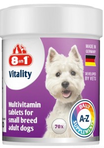 8IN1 Vitality Multiwitaminy dla psów małych ras - 70 tabletek