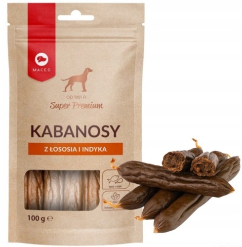 MACED Super Premium Kabanosy z łososia i indyka 100 g
