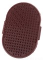 Szczotka gumowa dla zwierząt, stalowe włosie, bordo, 13 x 26 cm