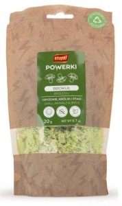 Powerki Brokuł liofilizowany dla gryzoni, królika, ptaków egzotycznych 20g