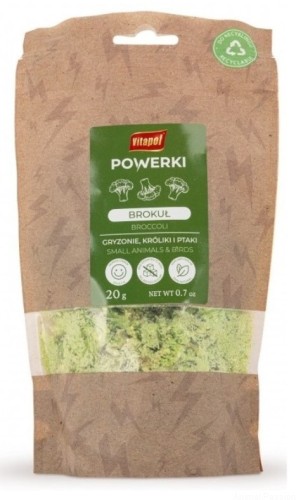 Powerki Brokuł liofilizowany dla gryzoni, królika, ptaków egzotycznych 20g