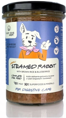 Yoopi Dog Królik z Borówkami, karma mokra pełnoporcjowa dla psa,400g