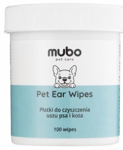 Mubo Pet Ear Wipes 100szt, płatki do uszu psa i kota z płynem czyszczącym