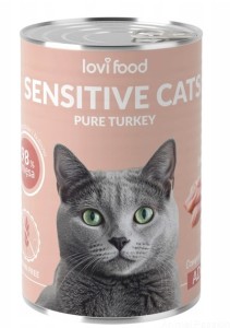 Lovi Food Cat monobiałkowa mokra karma dla kotów wrażliwych, indyk 400g