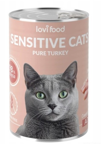 Lovi Food Cat monobiałkowa mokra karma dla kotów wrażliwych, indyk 400g
