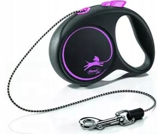 Smycz automatyczna FLEXI Black Design różowy XS linka 3m / 8kg 