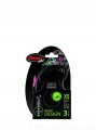 Smycz automatyczna FLEXI Black Design różowy XS linka 3m / 8kg 