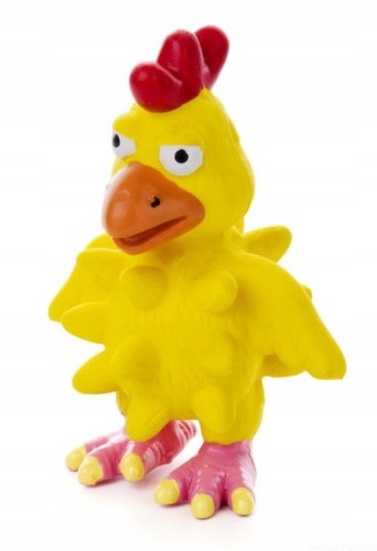 Lateksowy piszczący KURCZAK z kolcami, 13 cm
