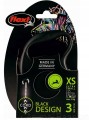 Smycz automatyczna FLEXI Black Design czarny XS linka 3m / 8kg