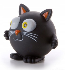Winylowy piszczący CZARNY KOT 12 cm, halloween
