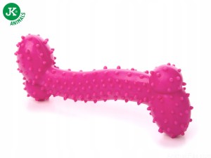 Kość TPR różowa, wytrzymała zabawka, 10cm