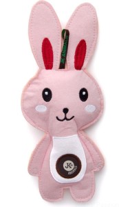 Piszczący zając z mocnej tkaniny, 24 cm