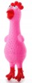 Piszcząca różowa KURA / winylowa zabawka 18 cm
