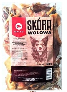 MACED naturalny gryzak /SUSZONA skóra WOŁOWA 500g