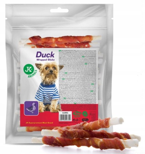 Meat Snack Duck Wrapped Sticks, paluszki ze skóry wołowej z kaczką, 500g