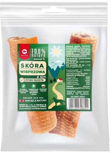 Maced 100% NATURA, Skóra wieprzowa S, 12cm 2szt