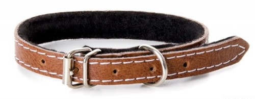 Obroża skórzana JK Classic dla psów, 1,2×35 cm, naturalna