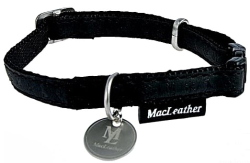 Obroża Mac Leather 25 mm / M / 40-66cm / CZARNA