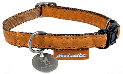 Obroża Mac Leather 25 mm / M / 40-66cm / ŻÓŁTA (musztardowa)