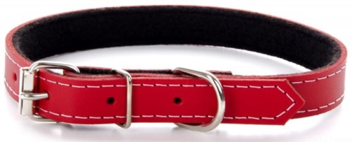 Obroża skórzana Classic 45 cm, czerwona