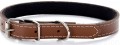 Obroża skórzana Classic 50 cm,  brązowa