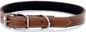 Obroża skórzana Classic 50 cm,  brązowa