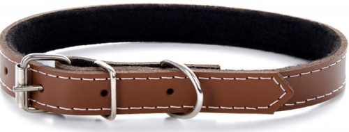 Obroża skórzana Classic 50 cm,  brązowa