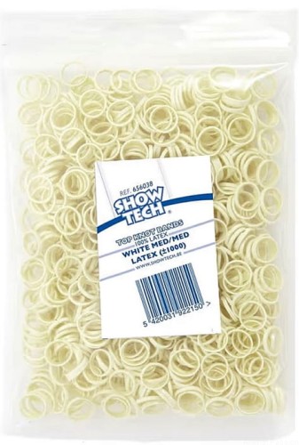 Gumki lateksowe Show Tech BIAŁE  0,8cm  1000szt