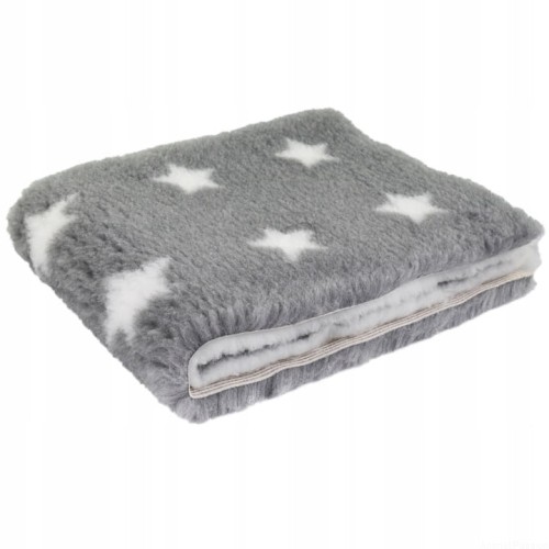 DRY BED VET suche legowisko 100x75cm szare w białe gwiazdki
