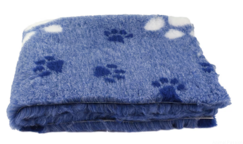DRY BED VET suche legowisko 150x100cm niebieskie w białe łapki