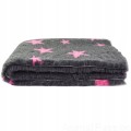 DRY BED VET suche legowisko 150x100cm grafitowe w różowe gwiazdki