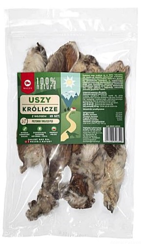 Maced 100% NATURA, Ucho królicze z włosem, 10szt 