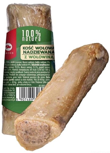 Maced 100% NATURA, Kość nadziewana wołowiną, 150g