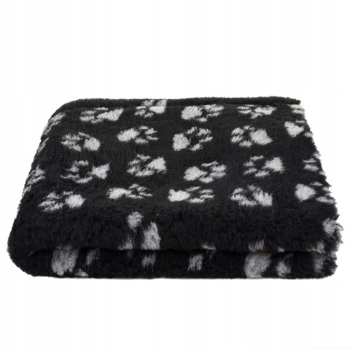 DRY BED VET Blovi A+ suche legowisko 75x50cm CZARNE w szare łapki