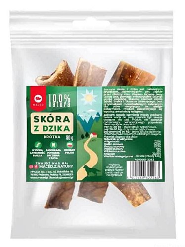 MACED 100% NATURA suszona skóra z DZIKA,  50g