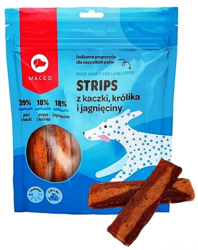 MACED Strips kaczka, królik i jagnięcina, 500g