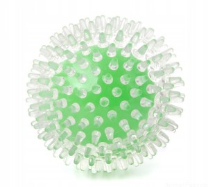 Piłka dla PSA z kolcami / JK ANIMALS / TPR / zielona, wytrzymała 9cm