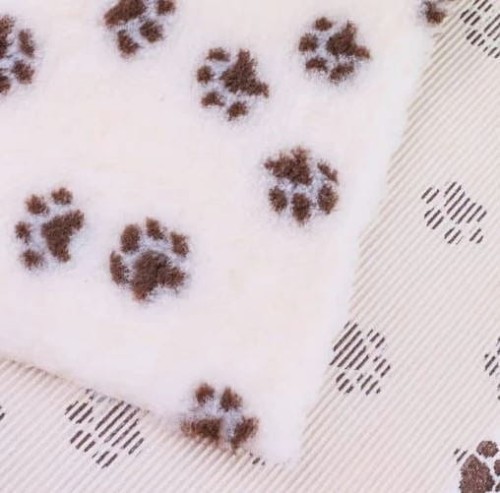 DRY BED VET Blovi B suche legowisko 75x50cm WANILIOWE w brązowe łapki